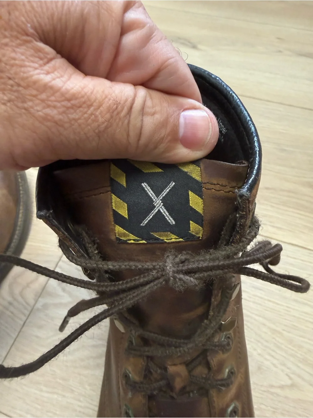 Twisted X Mens Brown Leather Kiltie Boots Lace Up Boots MWL0001 Size 10.5 EE